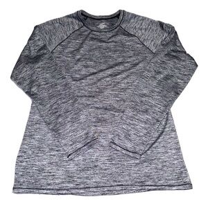 Cuddl Duds Climate Right Gray Long Sleeve Top Size XL White Black